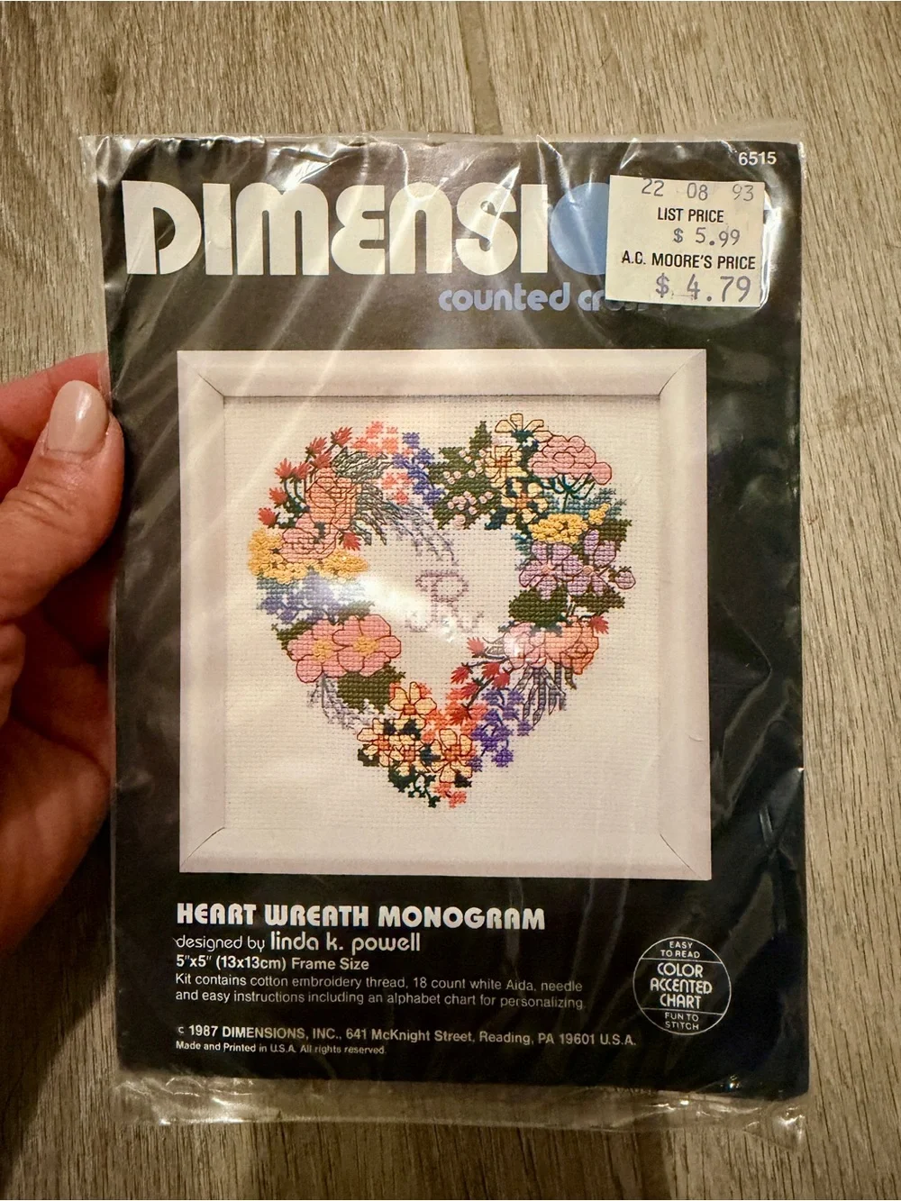 Heart Wreath Monogram Cross Stitch Embroidery Kit